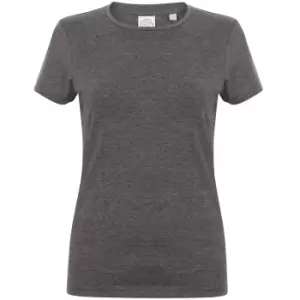 Skinni Fit Womens/Ladies Feel Good Stretch Short Sleeve T-Shirt (2XL) (Heather Charcoal)