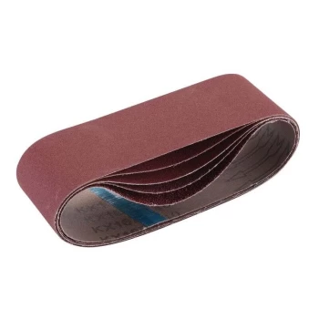 09239 Cloth Sanding Belt, 75 x 533mm, 80 Grit (5 Pack) - Draper