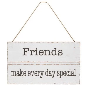 Homestyle Hanging Wood Plaque Friends