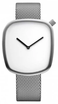 Bering Classic| Pebble Brushed Silver Square Dial Watch