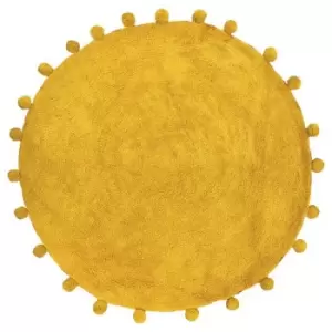 Furn Circle Pom Pom Bath Mat (One Size) (Ochre Yellow)
