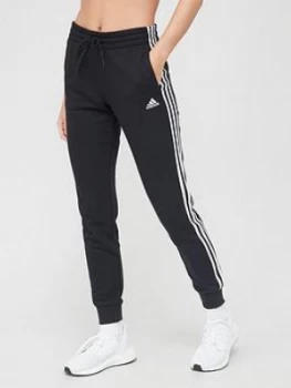 adidas 3 Stripe Cuffed Pants - Black/White, Size S, Women