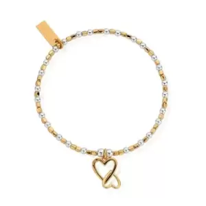 ChloBo Sterling Silver Gold Plated Interlocking Love Heart Bracelet