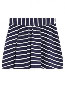 Mango Girls Stripe Jersey Skirt - Navy