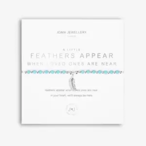 A Little Feathers Appear When Loved Ones Are Near Silver Stretch Bracelet 5207