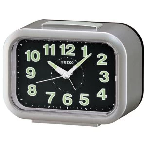 Seiko QHK026S LumiBrite Bell Alarm Clock - Silver
