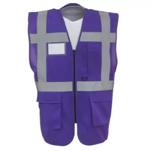 Yoko Hi-Vis Premium Executive/Manager Waistcoat / Jacket (2XL) (Purple)