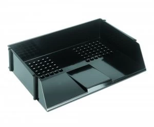 Value Deflecto Letter Tray Wide Entry Black