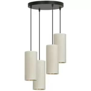 Emibig Bente Black Cluster Pendant Ceiling Light with White Fabric Shades, 4x E14