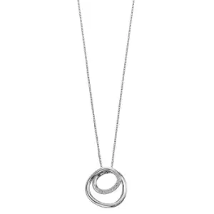 Sterling Silver Circle Spiral Design With Cubic Zirconia Detail Pendant