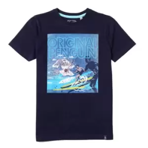 Original Penguin Original Penguin Poster T-Shirt Junior Boys - Blue