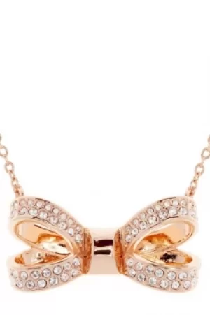 Ted Baker Ladies Rose Gold Plated Olira Opulent Pave Bow Necklace TBJ1560-24-02