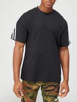 adidas 3-Stripe T-Shirt - Black, Size XL, Men