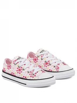 Converse Chuck Taylor All Star Daisy Ox Childrens Trainer - White/Pink, Size 3