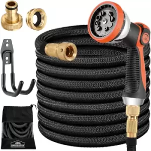 garden hose flexible triple latex core full brass adapter outdoor flexible hose water hose schwarz - 22m (de) - Gardebruk
