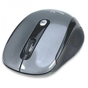 Manhattan Performance Wireless Mouse Black Adjustable DPI (1000 1500 or 2000dpi) 2.4Ghz (up to 10m) USB Optical Four Button with Scroll Wheel USB micr