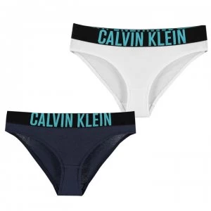 Calvin Klein 2 Pack Bikini Briefs - Navy/White 0HC