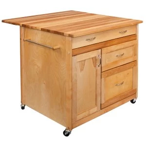 Catskill by Eddingtons Deep Drawer Kitchen Trolley on Wheels with Drop Leaf Extension