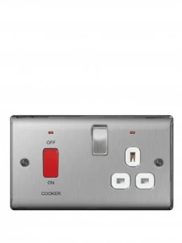 British General Brushed Steel 13A Fused Connection Unit Switched