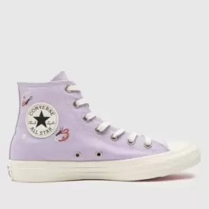 Converse All Star Hi Butterfly Wings Trainers In Lilac
