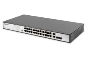 Digitus 24 Port Fast Ethernet PoE Switch, 19 Inch, Unmanaged, 2...