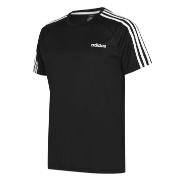 adidas Classic 3 Stripe Sereno T Shirt Mens - Black
