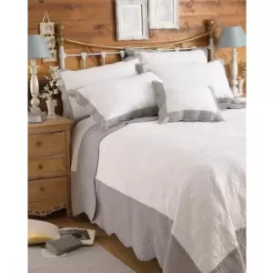 Riva Home Fayence Bedspread (265x265cm) (White/Grey) - White/Grey