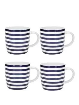 Kitchencraft Nautical Stripe Set Of 4 Barrel Mugs