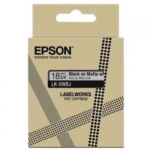 Epson LK-5WBJ Black on Matte White Tape Cartridge 18mm - C53S672063