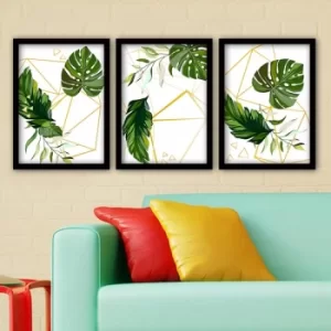 3SC143 Multicolor Decorative Framed Painting (3 Pieces)