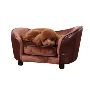 PawHut Dog Sofa Chair W/ Legs Cushion for Small Dog Cat 78x57x35.5cm Brown