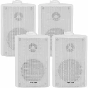 4x 5.25' 90W White Outdoor Rated Garden Wall Speakers Wall Mounted 8Ohm & 100V