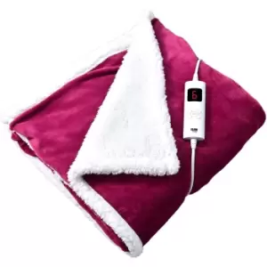 Glam Haus Glamhaus Heated Throw Electric Fleece Over Blanket Sofa Bed Large 160 X 130Cm - Deep Pink