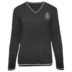 Harry Potter Womens/Ladies Slytherin House Knitted Jumper (XL) (Charcoal)
