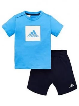 Boys, adidas Infants Logo Sum Tracksuit - Blue, Size 0-3 Months