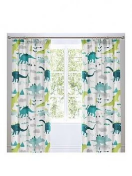 Bedlam Dino Glow In The Dark Lined Pleated Curtains