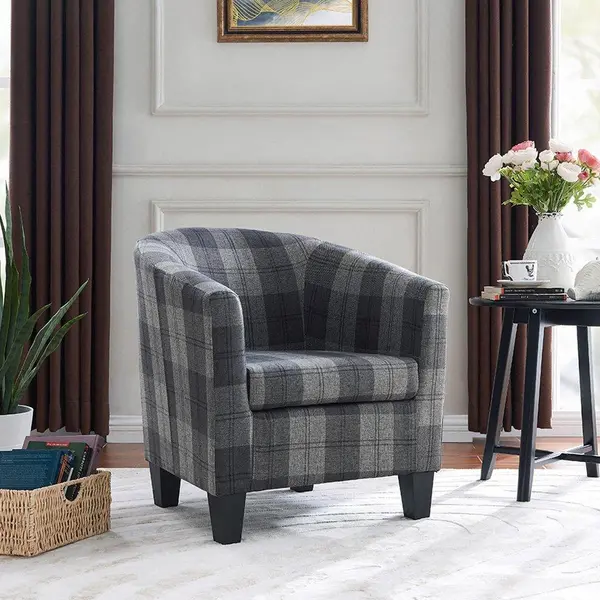 Home Detail Canberra Tub Chair Accent Chair With Wooden Legs Multi