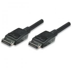 Manhattan DisplayPort Cable v1.1 1080p@60Hz 2m Male to Male With Latches Fully Shielded Black Lifetime Warranty Blister