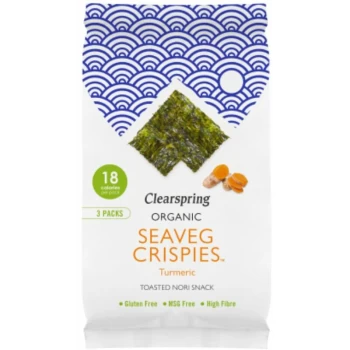 Organic Seaveg Crispies Multipack - Turmeric - (4gx3) - 95036 - Clearspring
