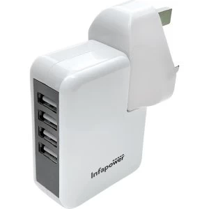 Infapower P060 4-Port USB Charger UK Plug