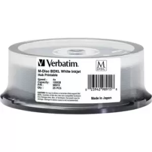 Verbatim 98915 Blank M-Disc Bluray XL DVD 100 GB 25 pc(s) Spindle Printable
