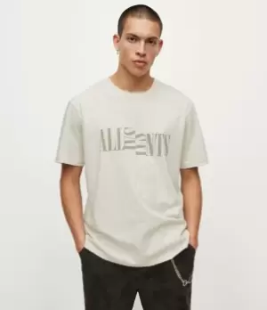 AllSaints Mens Nico Crew T-Shirt, Fogged Ecru, Size: XS
