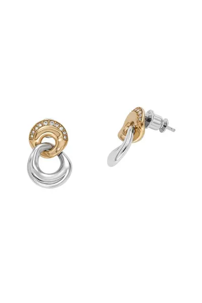 Skagen Jewellery Ladies Kariana Two Tone Silver Rose Gold Stainless Stud Earrings SKJ1609998 Silver