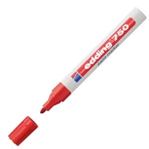 Edding 750 Paint Marker Bullet Tip 2 4mm Red 1 x Pack of 10 Paint Markers