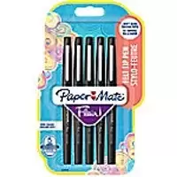 PaperMate Fineliner Pen Flair 0.7mm Black Pack of 5