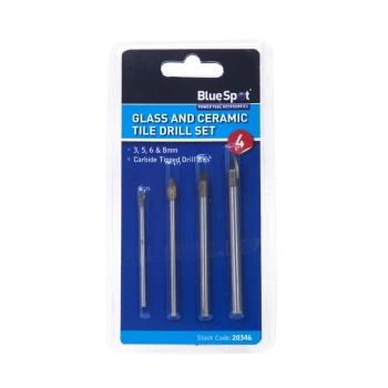 4 Piece Tile And Glass Drill Set (3 - 8mm)