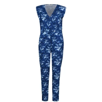 Jack Wills Greencroft Floral Wrap Front Jumpsuit - Blue
