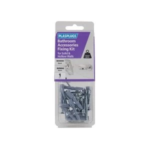 Plasplugs Bathroom Accessories Fixing Kit for Solid & Hollow Walls