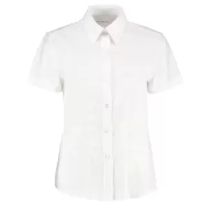 Kustom Kit Ladies Workwear Oxford Short Sleeve Shirt (16) (White)