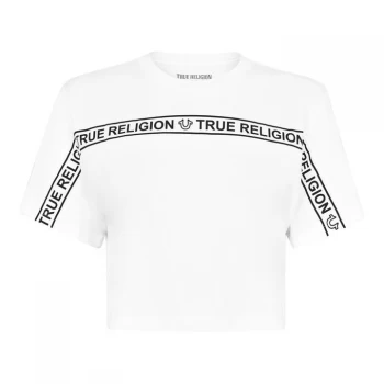 True Religion Cropped Tape T Shirt - White 1700